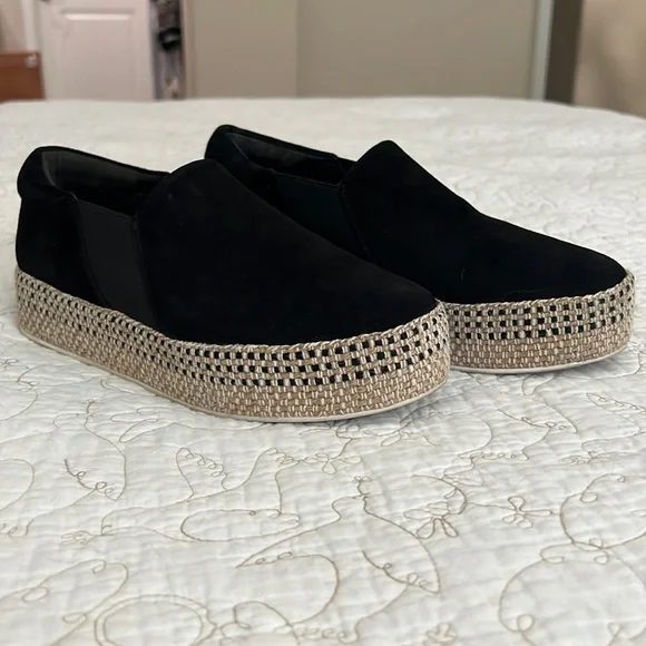 Vince | Shoes | Vince Black Suede And Woven Espadrille  display picture 2